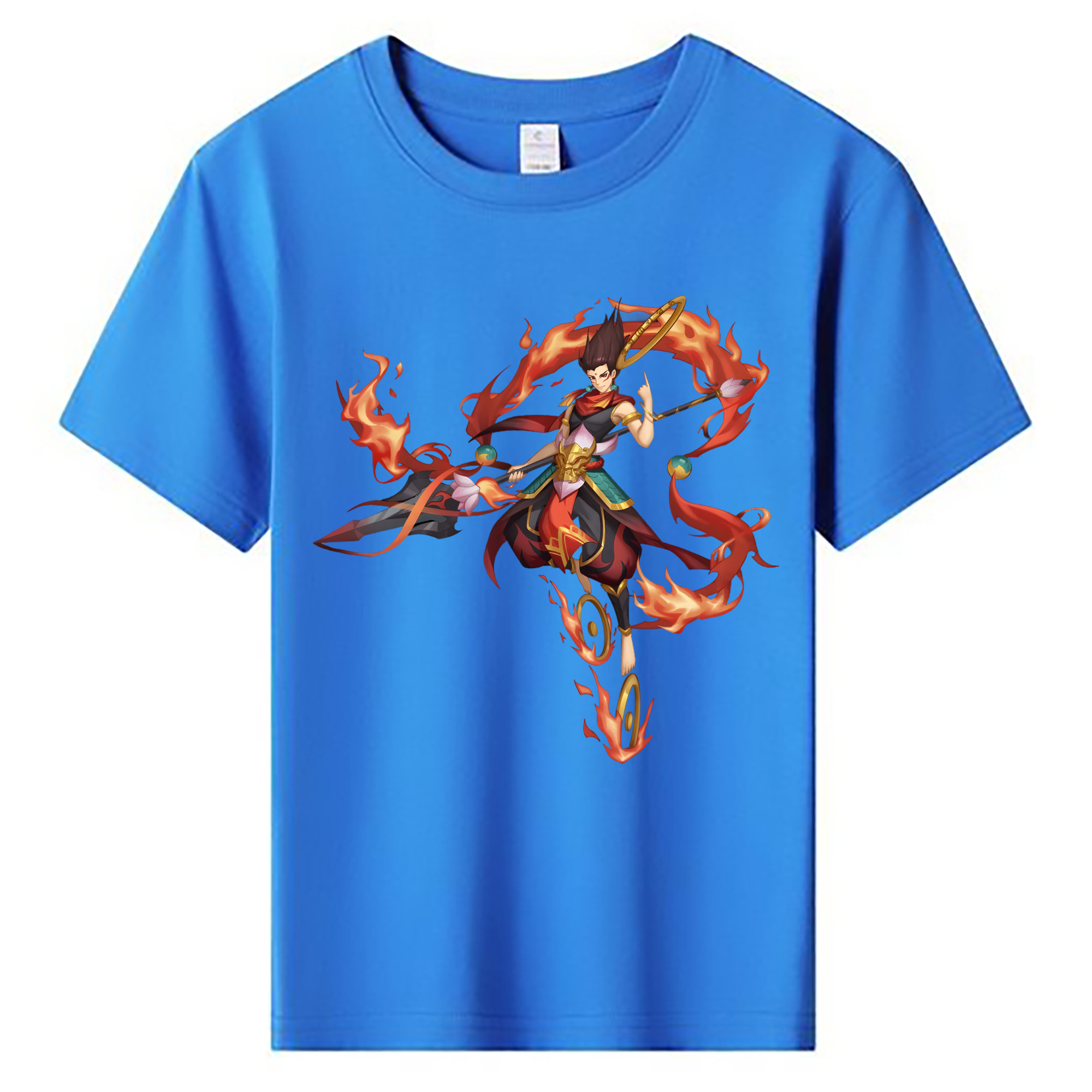 （画像用） Ne Zha 2 ナタ 魔童の大暴れ 綿100％キッズTシャツ（フロントプリント）